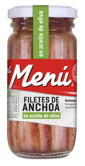 Filetes de anchoa en aceite de oliva El Menú - Tarro 100g